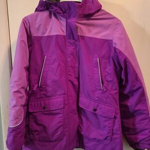 Lands' End Kids' Two-Tone Purple Squall Parka Girls Size 14